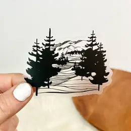 Black and White Nature Clear Sticker