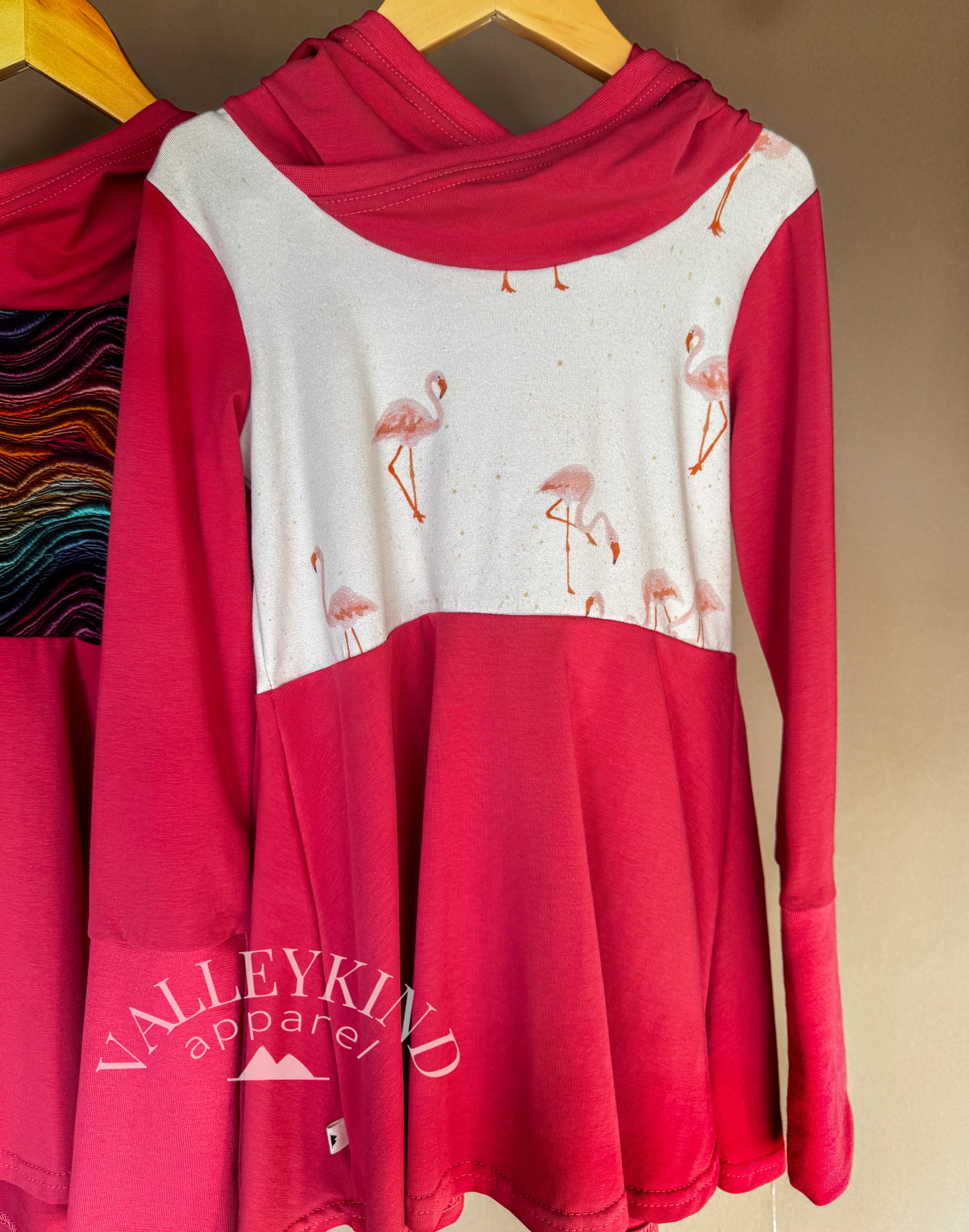 Grow with Me Hooded Tunic Flamingoes 6Y-9Y